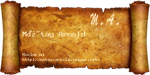 Mátay Arnold névjegykártya